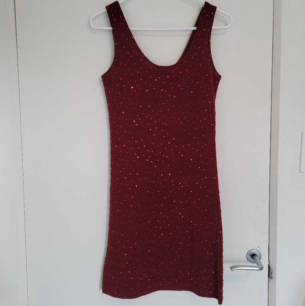 Red shimmery dress